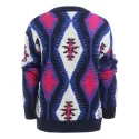 Geometric Graphic Knit Pullover Sweater -  One