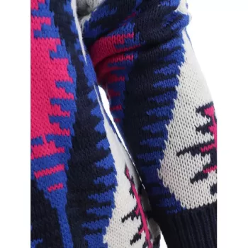 Geometric Graphic Knit Pullover Sweater -  One