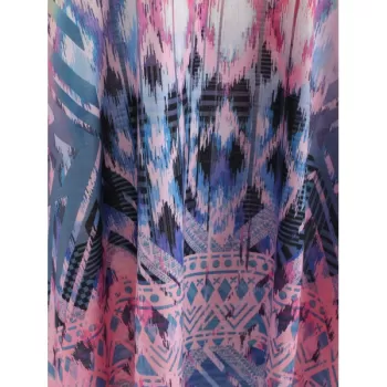 Geometric Print Handkerchief T-shirt - Multi-a