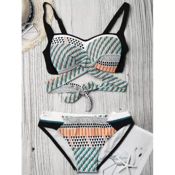 Geometric Printed Padded Bikini et -