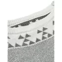 Geometric Stripe Pattern Knit Pullover Sweater - White
