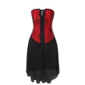 Gothic Bandeau Strapless Lace Corset Dress - Red