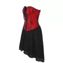 Gothic Bandeau Strapless Lace Corset Dress - Red
