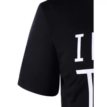 Graphic Print Matching Couple Tee - Black Men