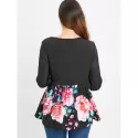 Half Buttoned Skirted Blouse - Black