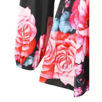 Half Buttoned Skirted Blouse - Black