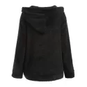 Half Zip Fuzzy Hoodie - Black