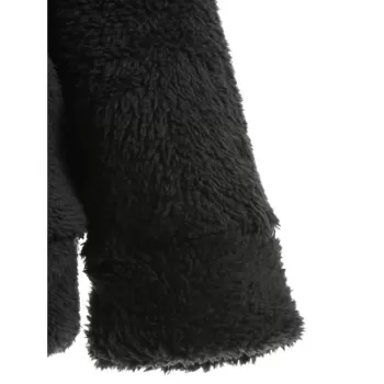 Half Zip Fuzzy Hoodie - Black