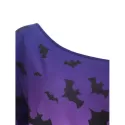 Halloween Bats Print Skew Neck Sweatshirt - Purple