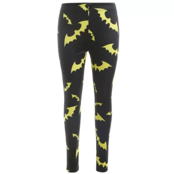 Halloween Bats Print lim Leggings - Black