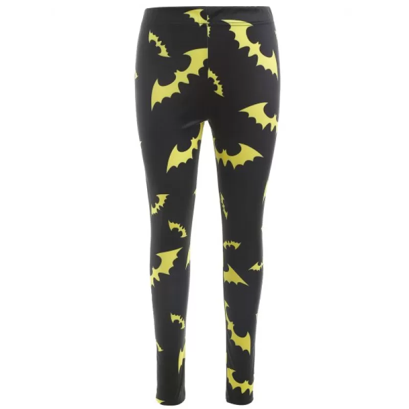 Halloween Bats Print lim Leggings - Black