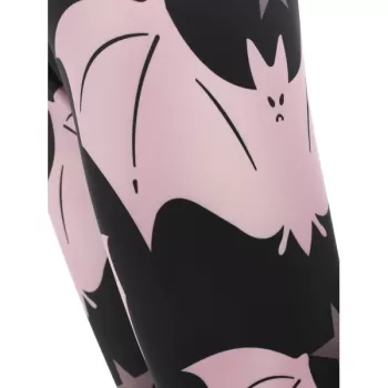 Halloween Cartoon Bats Print Outdoor Leggings - Black