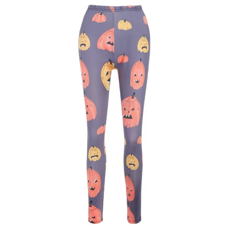 Halloween Cartoon Pumpkins Print Casual Pants -