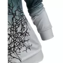 Halloween Convertible Collar Tree Print Sweatshirt - edium Sea Green