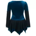 Halloween Lace Up Plus Size Handkerchief Top - Lapis Blue