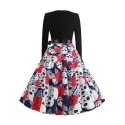 Halloween ong Sleeve A ine Dress - Multi-a