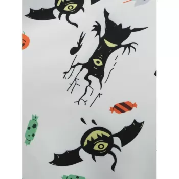 Halloween Skull Print Long Sleeve Party Dress - Multi-a