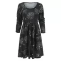 Halloween pider Web Print Dress - Black