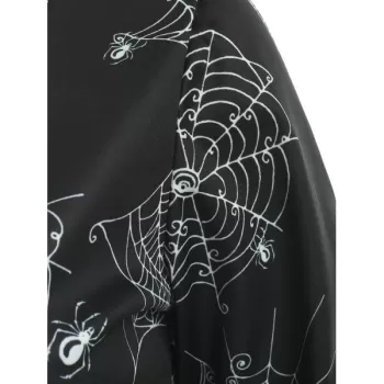 Halloween pider Web Print Dress - Black