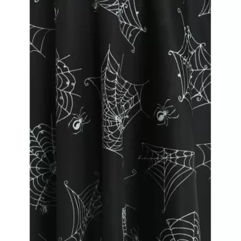 Halloween pider Web Print Dress - Black