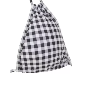 Halter Checked High Waist Bikini et - Black