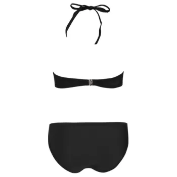 Halter Lace Crochet Bikini et - Black