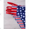Halter Neck American Flag Bikini Set -
