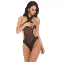 Halter One Piece Teddy Hollow-out Lingerie leepwear - Black