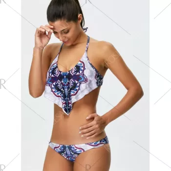 Halter Print Padded Bikini et -