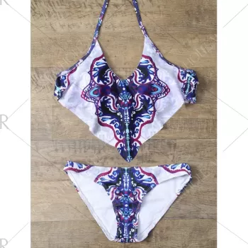 Halter Print Padded Bikini et -