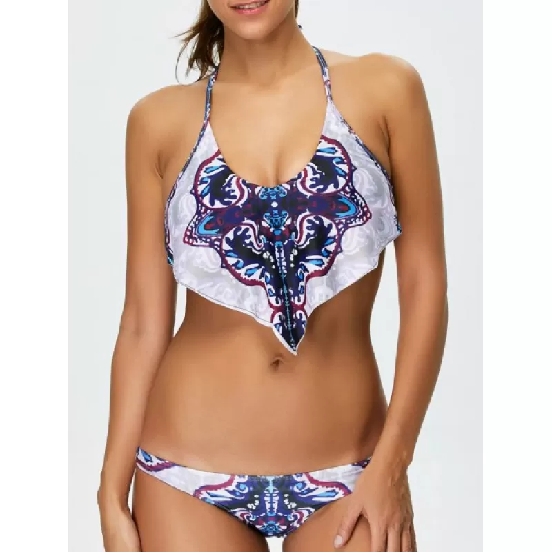 Halter Print Padded Bikini et -