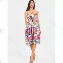 Halter mocked Printed Chiffon Dress -