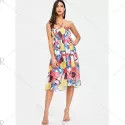 Halter mocked Printed Chiffon Dress -