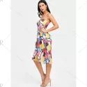 Halter mocked Printed Chiffon Dress -