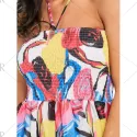 Halter mocked Printed Chiffon Dress -
