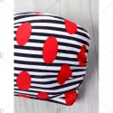 Halter String Swiss Dot Bikini Set - Black And Red