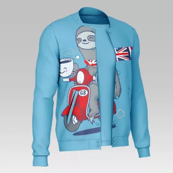 Happy Tea Sloth Varsity Jacket