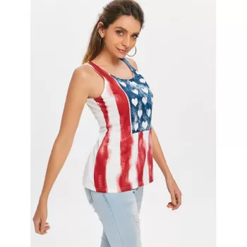 Hearts tripes Tank Top - Red Wine