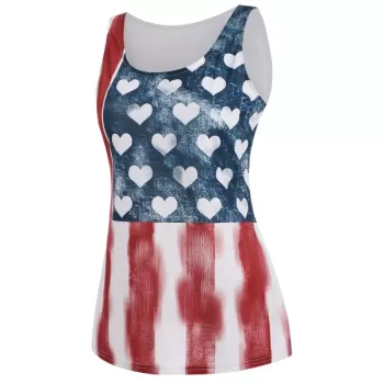 Hearts tripes Tank Top - Red Wine