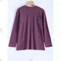 Heathered Slimming T-Shirt - Purple