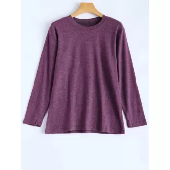Heathered Slimming T-Shirt - Purple