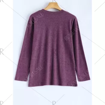 Heathered Slimming T-Shirt - Purple