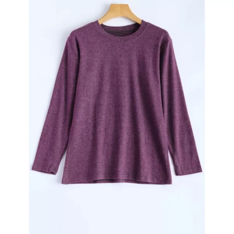 Heathered Slimming T-Shirt - Purple