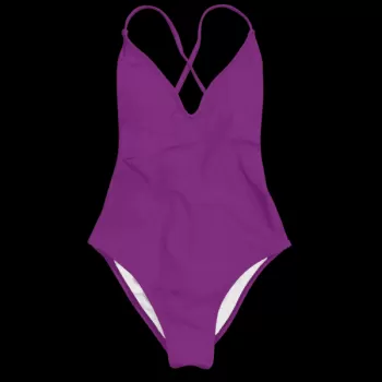 High Cut Open Back One-piece Swimsuit - Purple