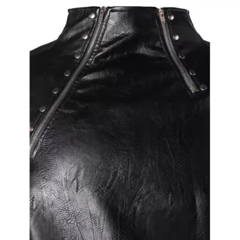 High Low Hem Zippers Lace Up T-shirt - Black