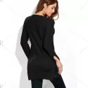 High-Low Loose lit Long weater - Black