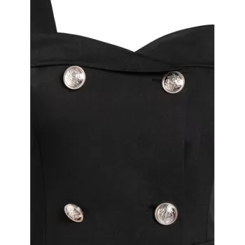 High Low Open Shoulder Solid Coat - Black