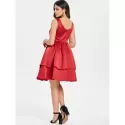 High Waist A ine Party Dress - Red