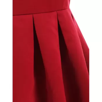 High Waist A ine Party Dress - Red