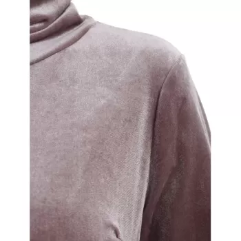 High Waist Velvet Pleated Dress - Puce